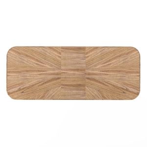 A.R.T. Furniture Portico Contemporary Dining Table With Starburst Veneer Top And Dual Pedestal Base For 8 Seats Brown, White Parawood Solids,Mindi Veneers,Resin,Metal 323221-3351