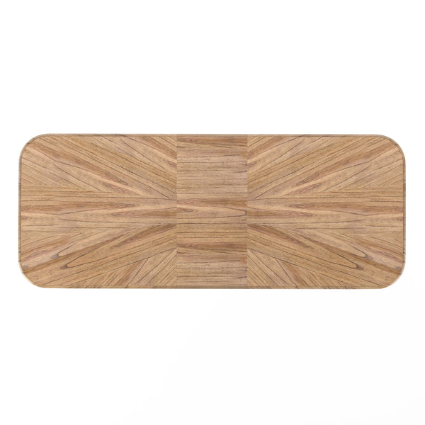 A.R.T. Furniture Portico Contemporary Dining Table With Starburst Veneer Top And Dual Pedestal Base For 8 Seats Brown, White Parawood Solids,Mindi Veneers,Resin,Metal 323221-3351