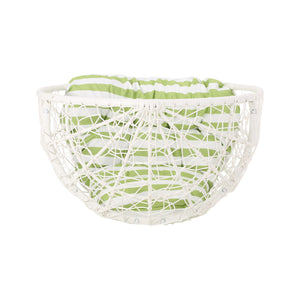 English Elm Christopher Knight Home® - GIANNI Teardrop Wicker Outdoor Chair with Water-Resistant Cushion, Handcrafted Faux Rattan Iron Frame Comfort White+Green 65645.00WGRN