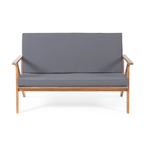 English Elm Panama Acacia Wood 4 Piece Outdoor Chat Set with Weather Resistant Cushions 59411.00