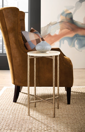 Hooker Furniture Melange Je Suis Petit Spot Table With Onyx Top & Textured Gold Frame — Compact Luxe Accent Piece 628-50746-00