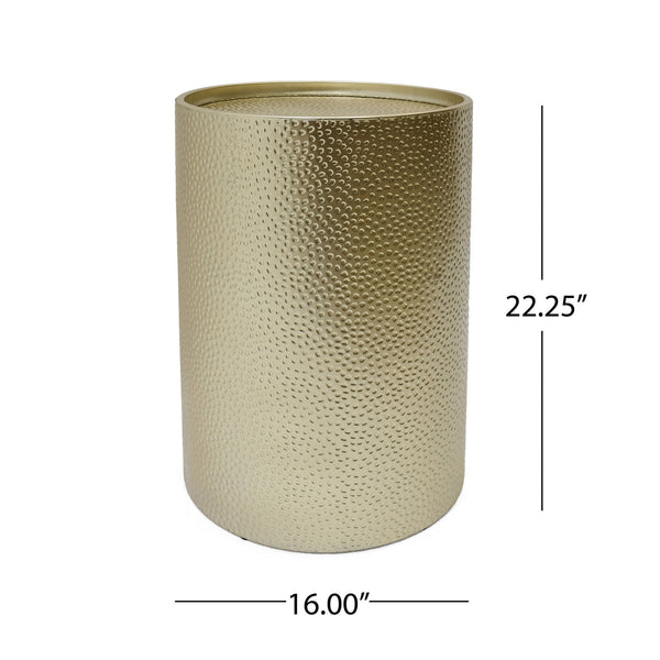 English Elm Christopher Knight Home® - METAL Round Hammered Accent Side Table with Textured Iron Frame, Modern Industrial Chic Decor Gold 65502.00GLD