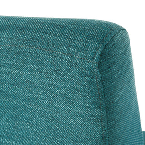 English Elm Pushback Recliner Accent Chair Solid Birch Frame Rivet Detail Mid-century Living Room Seat Teal 65532.00T