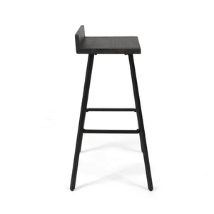 English Elm Christopher Knight Home® - JUT Bidwell Acacia Wood Bar Stool Set of 2 — Handcrafted Low-Back Counter Stools with Iron Legs Grey+Black 64648.00DGRY