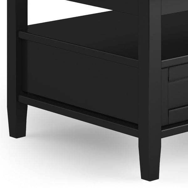 English Elm Warm Shaker Solid Wood Coffee Table - 48" Wide Transitional Design With Storage & Black Finish B136P159664-GIGA