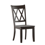Homelegance By Top-Line Juliette Double X Back Wood Dining Chairs (Set of 2) Black Rubberwood
