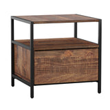 Homelegance By Top-Line Elouise 1-Drawer Rustic Brown End Table Brown Veneer