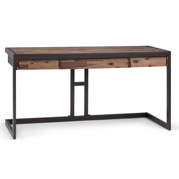 English Elm Erina Rustic Natural Aged Brown Desk – Handcrafted Acacia Wood With Industrial Metal Frame For Home Office B136P158622