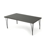 Christopher Knight Home® - Noble House - Bedford Outdoor Grey Wicker Rectangular Dining Table with Hair Pin Legs