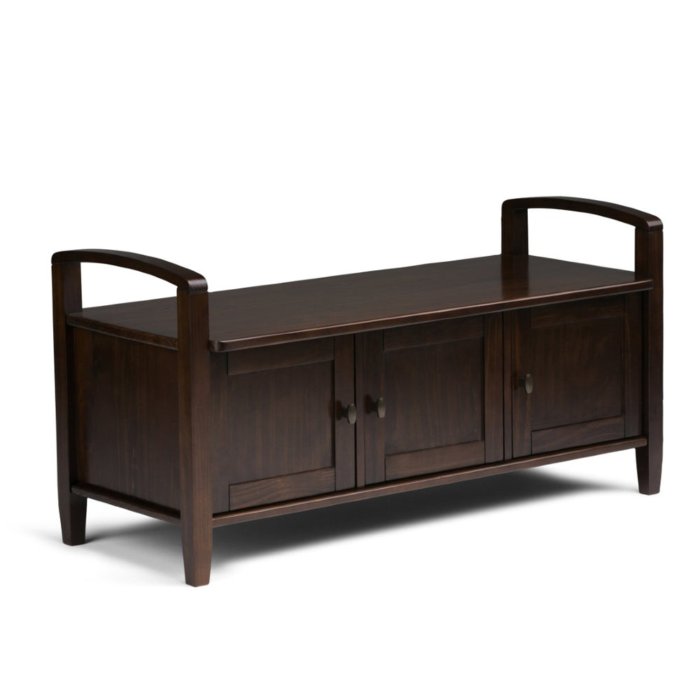 English Elm Warm Shaker - Handcrafted Entryway Storage Bench With Rich Tobacco Finish, Seating For Two, And Style B136P159724-GIGA