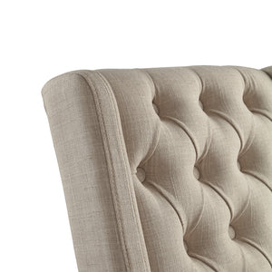 Homelegance By Top-Line Griffin Tufted Wingback Hostess Chairs (Set of 2) Natural Rubberwood