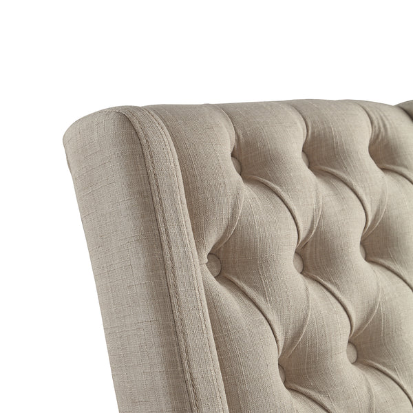 Homelegance By Top-Line Griffin Tufted Wingback Hostess Chairs (Set of 2) Natural Rubberwood