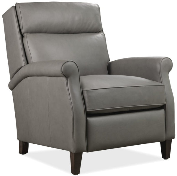 Hooker Furniture Randall Power Recliner In Billows Caramel Leather With Usb, Pop-Up Headrest, Bustle Back Comfort Grey RC820-PH-091