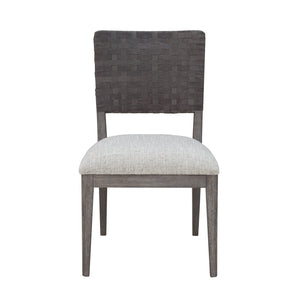 Scott Living Home Griffith Woven Back Side Chair Gray with Light Wood Finish P367DJ270 Pulaski Furniture