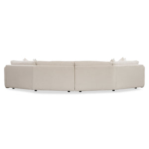 Bernhardt Bernhardt Soleil Crescent 2-Piece Fabric Sectional — Midcentury Pit Seating, Deep Curved Lounge Comfort, Customizable Upholstery - Made to Order K2175