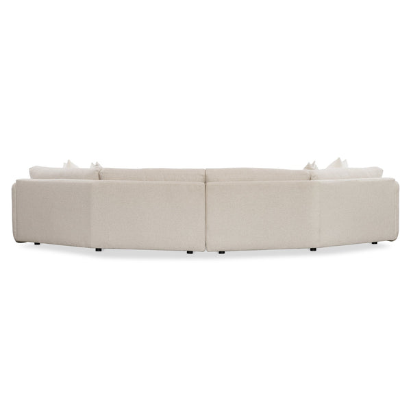 Bernhardt Bernhardt Soleil Crescent 2-Piece Fabric Sectional — Midcentury Pit Seating, Deep Curved Lounge Comfort, Customizable Upholstery - Made to Order K2175