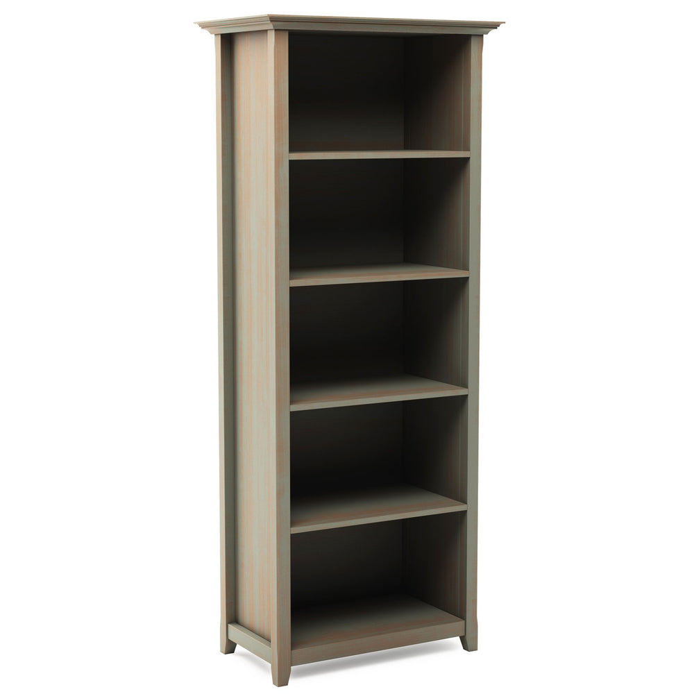 English Elm Amherst 30" Solid Wood 5-Shelf Bookcase In Hand-Distressed Grey For Timeless Home Storage Solutions B136P158318