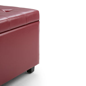 English Elm Cosmopolitan Red Storage Ottoman - Stylish Faux Leather, Child-Safe, Multi-Functional Seating & Storage B136P159773