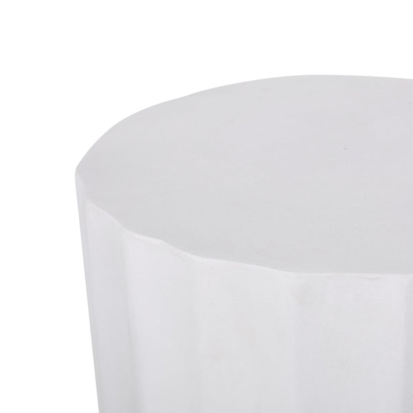 English Elm End Table Cylindrical Cast Concrete Sculptural Side for Indoor or Patio Use 73433.00
