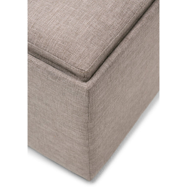 English Elm Avalon Square Storage Ottoman – Versatile Fawn Brown Coffee Table With Serving Trays & Hidden Storage B136P159743