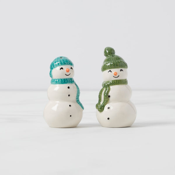 Lenox Balsam Lane Snowman Salt & Pepper Set Green, WHITE EARTHENWARE 895171