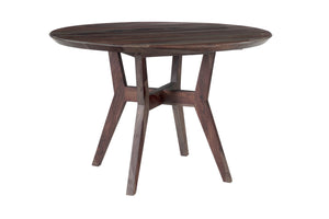 Porter Designs Porter Fall River Round Dining Table - Solid Sheesham Wood, Black Walnut Finish, Modern Elegance Gray Wood 07-117-01-4896