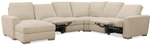 Hooker Furniture Optimus Five Seat Power Sectional with Recline Headrests and Performance Fabric SS925-5PC2-405-S