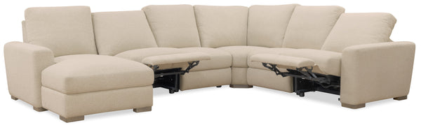 Hooker Furniture Optimus Five Seat Power Sectional with Recline Headrests and Performance Fabric SS925-5PC2-405-S