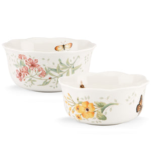 Lenox Butterfly Meadow 2-Piece Nesting Bowl Set Multi, WHITE PORCELAIN 820579