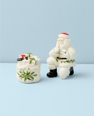 Lenox Holiday Figural Salt & Pepper Set Red & Green, IVORY PORCELAIN 895046