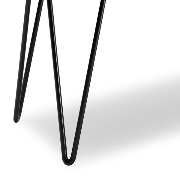 English Elm Colton Rustic Mango Wood Bench with Raw Edge Seat and Black Hairpin Legs — Handfinished Natural Finish (42") B136P158528