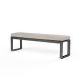 Redondo Dining Bench in Cast Silver, No Welt SW3801-BNC-SLV-STKIT Sunset West