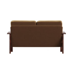 Homelegance By Top-Line Parcell Mission-Style Wood Loveseat Tan Rubberwood