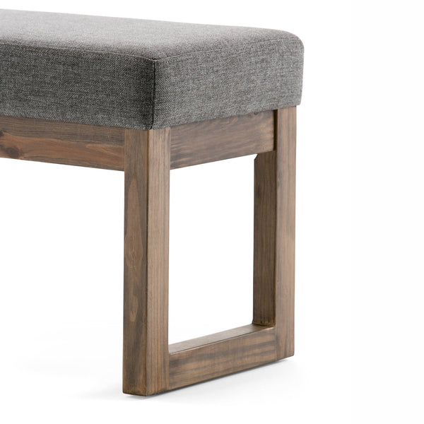 English Elm Milltown Small Ottoman Footstool Bench - Grey Linen-Look Fabric, Versatile, Stylish, Durable Design B136P158200
