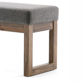 Hearth and Haven Upholstered Fabric Ottoman with Solid Wood Legs B136P158200 Grey