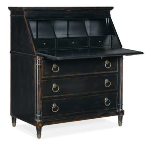 Hooker Furniture Charleston Black Cherry Secretary With Handpainted Drop-Front, Leather Writing Surface, Storage 6750-10309-97