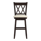 Homelegance By Top-Line Juliette Double X-Back Wood Swivel Bar Stool Black Rubberwood