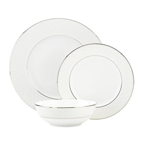 Lenox Venetian Lace 3-Piece Place Setting White, WHITE BONE CHINA 844297