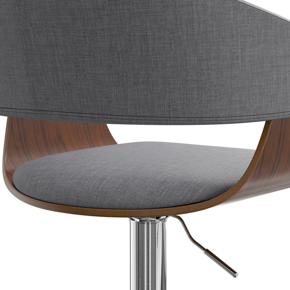English Elm Lowell Adjustable Swivel Bar Stool - Light Grey Linen Upholstery, Mid-Century Modern Design & Comfort B136P158833