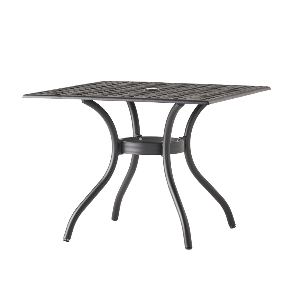 English Elm Christopher Knight Home® - CAYMAN Cast Aluminum 39.5" Square Patio Dining Table – Lightweight Black Sand Mesh Top, Easy Assemble 54586.00SAD