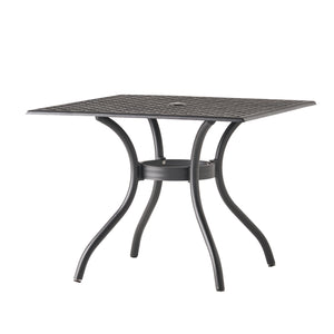 English Elm Christopher Knight Home® - CAYMAN Cast Aluminum 39.5" Square Patio Dining Table – Lightweight Black Sand Mesh Top, Easy Assemble 54586.00SAD