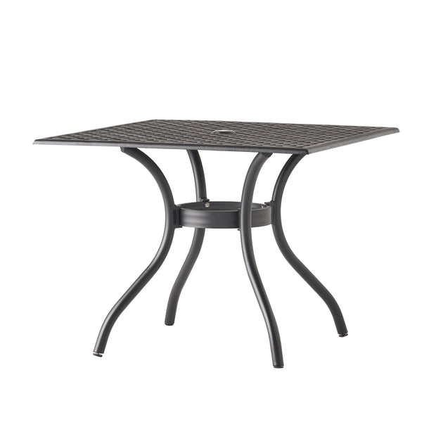 English Elm Christopher Knight Home® - CAYMAN Cast Aluminum 39.5" Square Patio Dining Table – Lightweight Black Sand Mesh Top, Easy Assemble 54586.00SAD