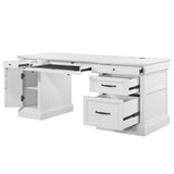 Parker House Shoreham - Effortless White Pedestal Desk Effortless White Acacia Solids / Birch Veneers SHO#480-3-EFW