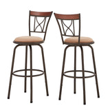 Homelegance By Top-Line Donaghy Curve X-Back Wood Trim Adjustable Stools (Set of 3) Bronze Engineered Wood