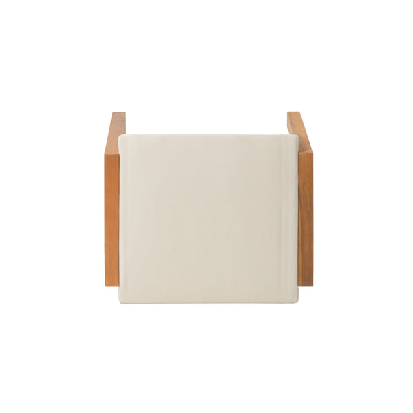 English Elm Christopher Knight Home® - Temecula Acacia Wood Outdoor Ottomans Set of 2 with Cushions — Weather-Resistant, Versatile Footrests Beige+Brown 66468.00CRM