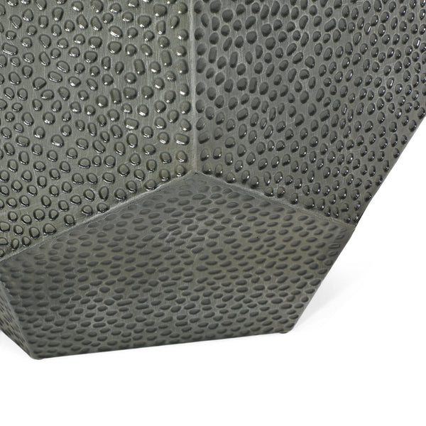 English Elm Christopher Knight Home® - METAL Modern Hammered Iron Geometric Side Table — Sleek Brushed Finish, Sturdy 80 lb Capacity Antique Silver 72228.00