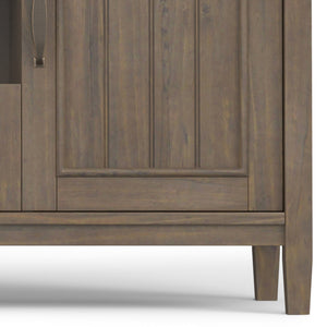 English Elm Lev Smoky Brown TV Media Stand for TVs up to 60" — Handcrafted Solid Wood, Adjustable Shelves, Cord Management, Brushed Bronze Handles B136P158821