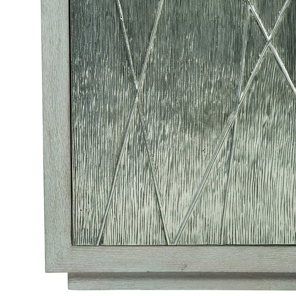 Bernhardt Bernhardt Valora Credenza — Art Deco Sandblasted Oak Sideboard With Graphite Cast-Aluminum Overlays, Storage And Media-Ready Features 396870