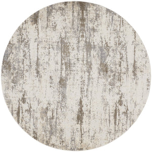 Feizy Rugs Parker Abstract Distressed Rug - Contemporary Viscose And Polyester Design For Modern Interiors Ivory,Brown Viscose,Polyester Prk3719fslvbgen97
