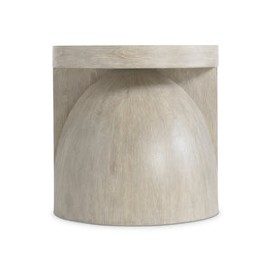 Bernhardt Bernhardt Sculptural Moda Side Table With Oak Aurum Top, Woodgrain Resin Base, Compact Modern Accent 547127